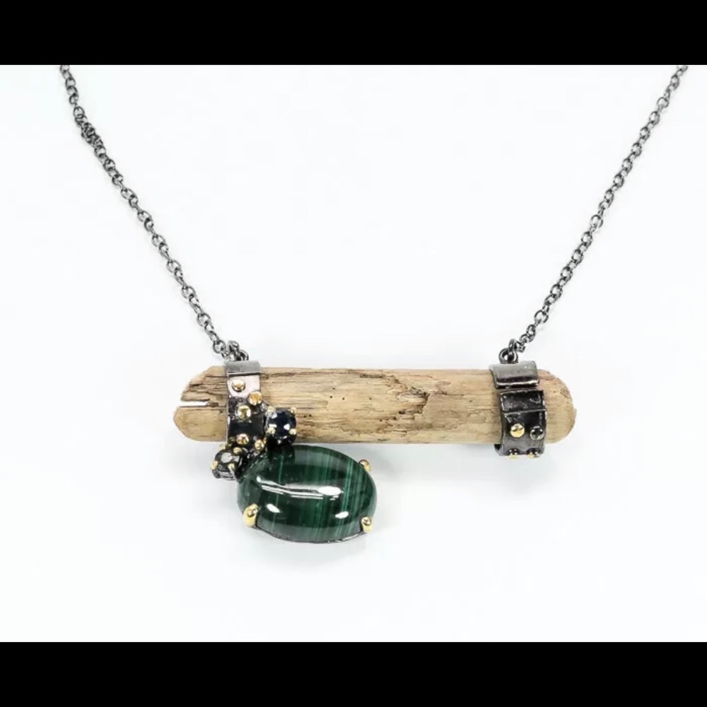 Unique natural malachite necklace